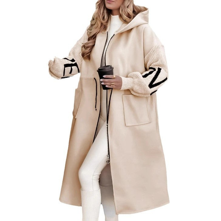 Veste Longue à Capuche et Poches pour Femmes - Style Trench d'Hiver